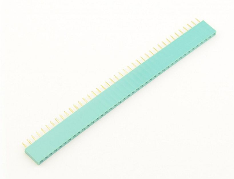 Pin header female pinsocket 1x40 pin 2.54mm pitch groen